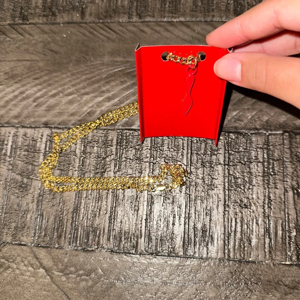 Christian Louboutin Red Signature shoe Silhouette Necklace - Picture 15 of 16